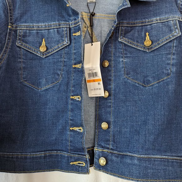 Calvin Klein Denim Jean Cropped Jacket Size Small - Picture 4 of 17